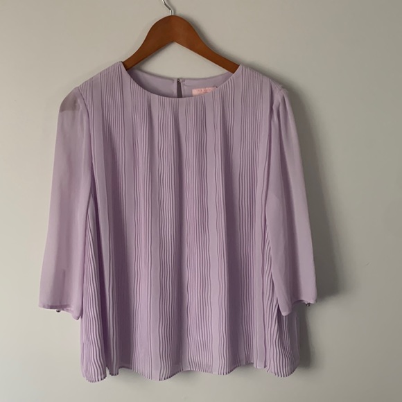 Lilac Ted Baker London Pleated Blouse - Picture 1 of 5